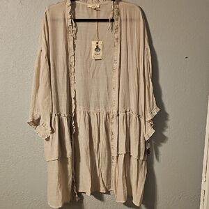 Easel Cream Textured Kimono